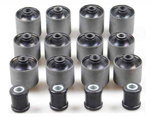 What is the use of rubber bushing in car suspension?